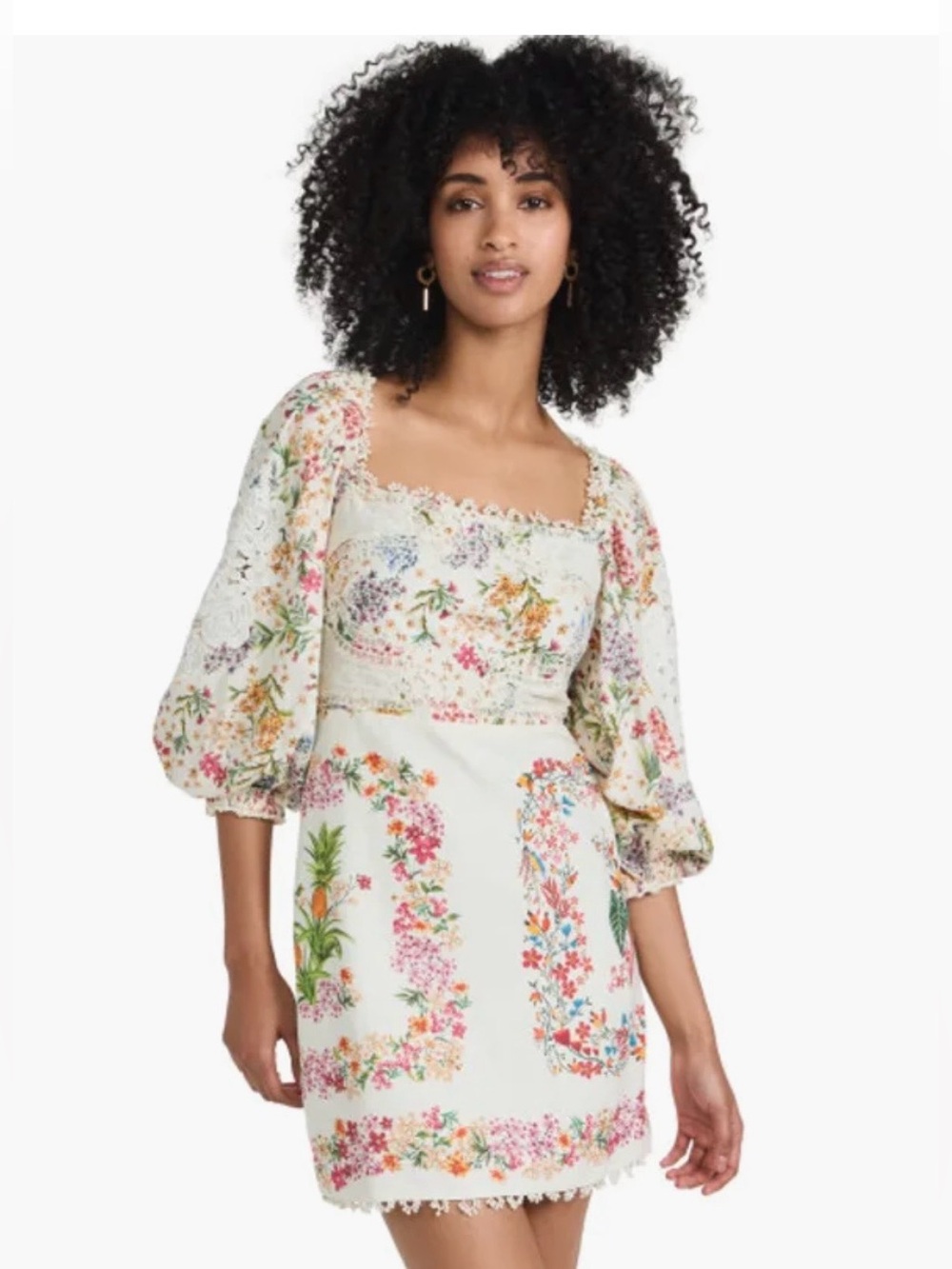 FARM Rio Delicate Forest Scarves Lace Intricate Mini Dress Viscose Blend SZ M 🌿